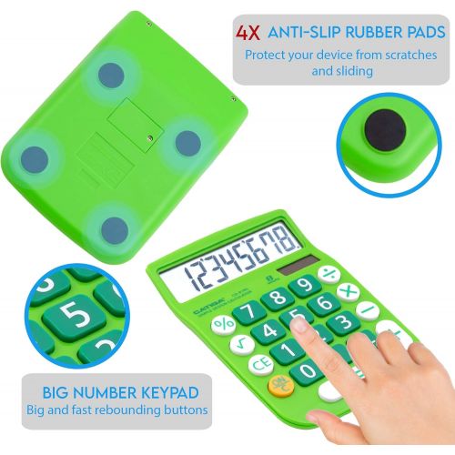  CATIGA CD 8185 Office and Home Style Calculator 8 Digit LCD Display Suitable for Desk and On The Move use. (Green)