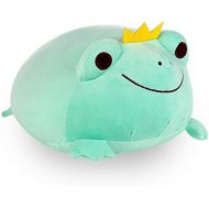 [아마존베스트]CAZOYEE Super Soft Frog Plush, Cute Frog Stuffed Animal with Smile Face, Squishy Frog Plush Pillow, Adorable Plush Frog Toy Gift for Kids Children Girls Boys, Unique Crown Frog Decoration,