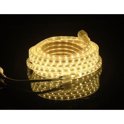  CBconcept CBConcept UL Listed, 40 Feet, 4300 Lumen, 3000K Warm White, Dimmable, 110-120V AC Flexible Flat LED Strip Rope Light, 720 Units 3528 SMD LEDs, Indoor/Outdoor Use, Accessories Inclu