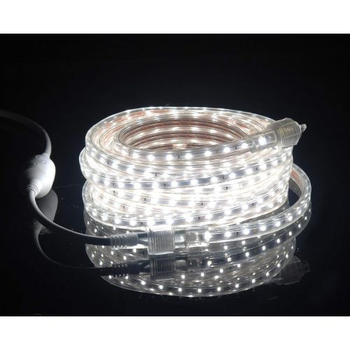  CBconcept CBConcept UL Listed, 40 Feet, 4300 Lumen, 6000K Pure White, Dimmable, 110-120V AC Flexible Flat LED Strip Rope Light, 720 Units 3528 SMD LEDs, Indoor/Outdoor Use, Accessories Inclu