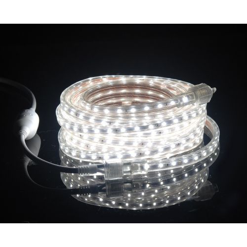  CBconcept UL Listed, 50 Feet, 5500 Lumen, 6000K Pure White, Dimmable, 110-120V AC Flexible Flat LED Strip Rope Light, 930 Units 3528 SMD LEDs, Indoor/Outdoor Use, Accessories Inclu