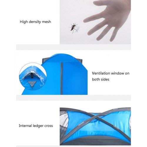  CC-tent Zelt Outdoor 2 Personen Camping Doppelte Verdickung Anti-Storm Rain UV Home (Farbe: ORANGE, Groesse: Aluminiumstange)