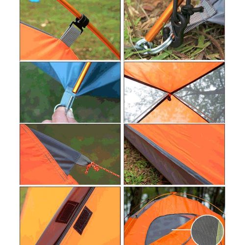  CC-tent Zelt Outdoor Doppel Campingausruestung Aluminium Pole Double Rainproof Sunscreen (Farbe: ORANGE)