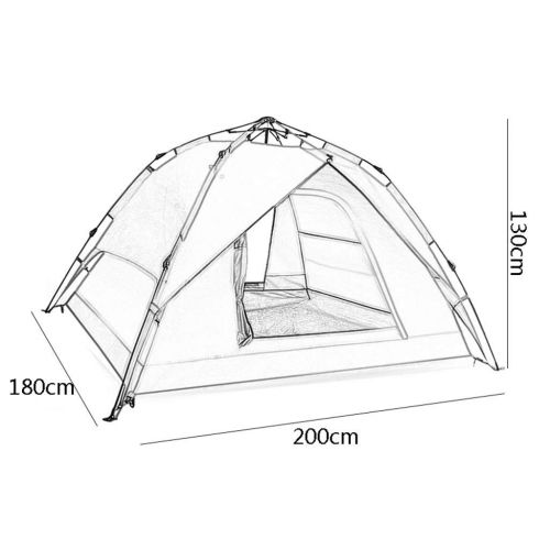  CC-tent Zelt Outdoor 3-4 Personen Vollautomatische Verdickung Anti-Sturm Doppel Camping (Farbe: GRUEN)