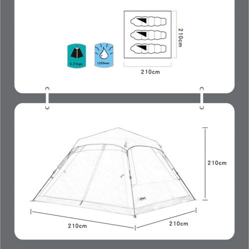  CC-tent Zelt-automatischer regenfester 3-4 Personen-Familien-kampierender kampierender Reiseausruestung