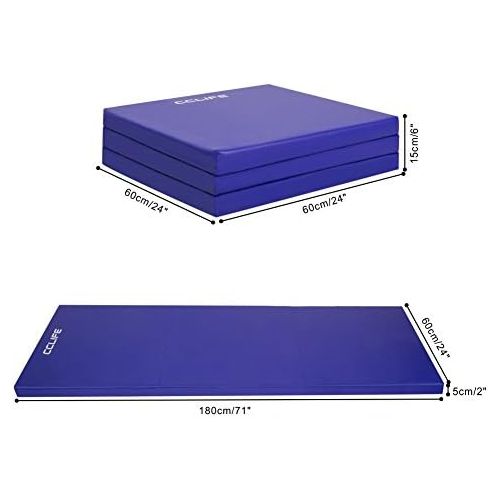  [아마존베스트]Cclife Foldable Soft Floor Mat Gym Mat Fitness Mat Exercise Mat Non-Slip Sports Mat Play Mat 180 x 60 x 5 cm