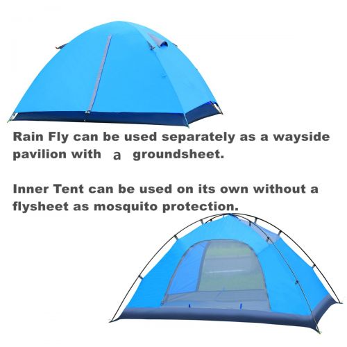  CCTRO Camping Tent Backpacking Tents, Double Layer Waterproof Tents Beach Tent Sun Shelters for Camping Hiking Outdoor Sports