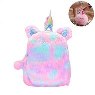 CCUT Plush Unicorn Backpack Velvet Soft Rainbow Backbag Toddler Kids Backpacks Cute Plush Little Girls Boys Animal Backpacks Gifts - 12 inch (Pink)