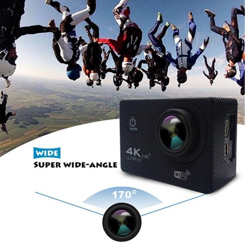  CCdo 4K Action Camera - Waterproof WiFi Sport Camera 16MP & 170° Wide Angle, 2.0 Screen, 98ft Underwater Diving DV Camcorder Video Record Camera with Remote Control & Mount Accesso