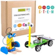 [아마존베스트]CCinaCiao Robotic Science Kits, DC Motors Electronic Assembly Kit, DIY Solar Car Kits, STEM Kits for Boys and Girls, Kids Science Experiment Kits(2 Kits)