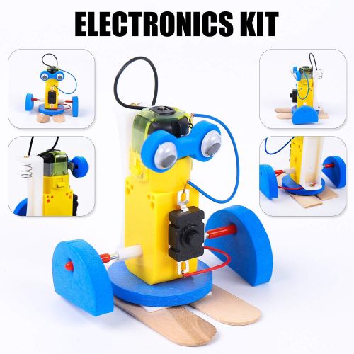  [아마존베스트]CCinaCiao Robotic Science Kits, DC Motors Electronic Assembly Kit, DIY Solar Car Kits, STEM Kits for Boys and Girls, Kids Science Experiment Kits(2 Kits)