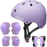 Kids Bike Skateboard Helmet Pad Set,Toddler Cyling Protective Gear Knee & Elbow Pads Wrist Guards for 5-8-10-12-14-16 Years Girls Boys Bicycle Scooter Roller Skate Inline Skating Rollerblading