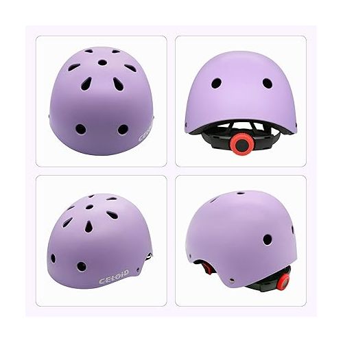  Kids Bike Skateboard Helmet Pad Set,Toddler Cyling Protective Gear Knee & Elbow Pads Wrist Guards for 5-8-10-12-14-16 Years Girls Boys Bicycle Scooter Roller Skate Inline Skating Rollerblading