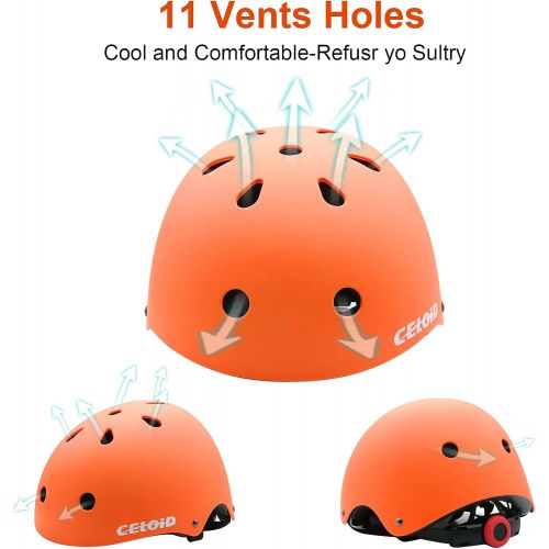  CELOID Kids Bike Helmet,Toddler Skateboard Helmets for Ages 2-3-5-8-14 Years Boys Girls，Adjustable Multi-Sport Bicycle Skateboarding Football Roller Skating Scooter Rollerblade Bal