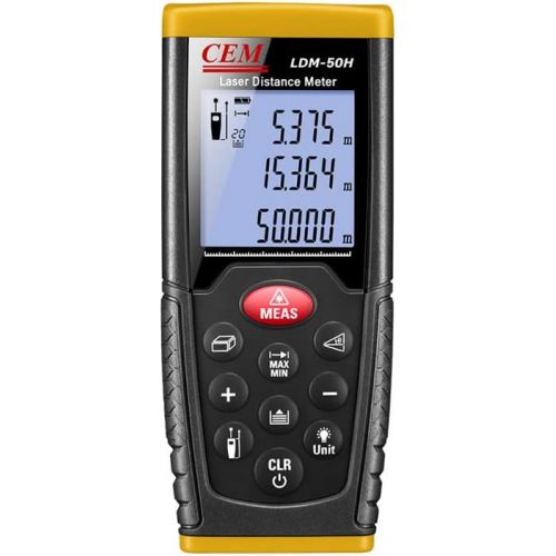  CEM LDM-100H 330ft 100m Outdoor Laser Distance Meter Laser Tape Measure with LCD Backlight,Pythagorean Mode, Measure Distance, Area and Volume,Battery Included (330ft100m)