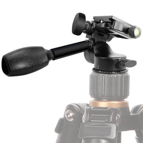  Pro Video Tripod Monopod Ball Head,CENDA 3-way Fluid Head Rocker Arm with Quick Release Plate for Digital Camera Tripod