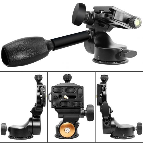  Pro Video Tripod Monopod Ball Head,CENDA 3-way Fluid Head Rocker Arm with Quick Release Plate for Digital Camera Tripod