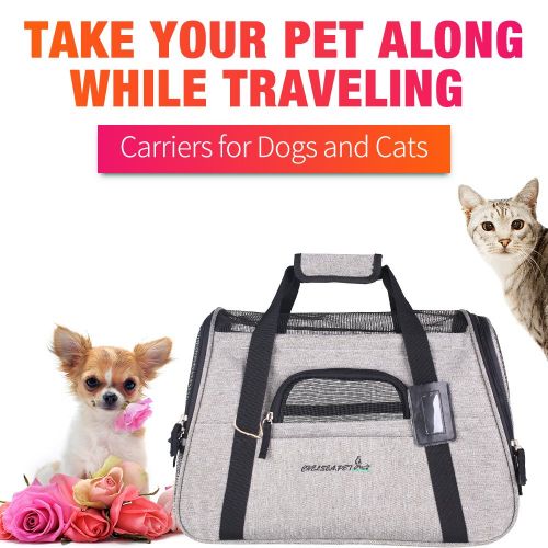  CFY Pet Travel Carriers Bag Soft-Sided Pet Portable Bag Airline Approved