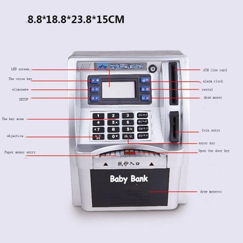  CFZHANG Piggy Bank Money Box Safe Voice Bank Prompt Coin ATM Bank Electronic Smart Cash Safe Locks For Children/Christmas Gift Piggy Box Can Password