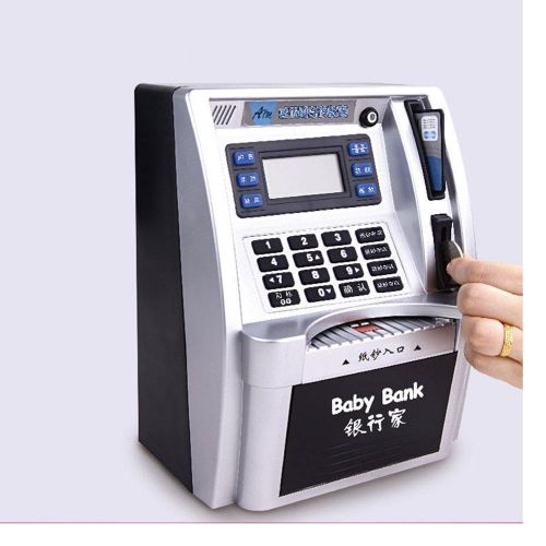  CFZHANG Piggy Bank Money Box Safe Voice Bank Prompt Coin ATM Bank Electronic Smart Cash Safe Locks For Children/Christmas Gift Piggy Box Can Password