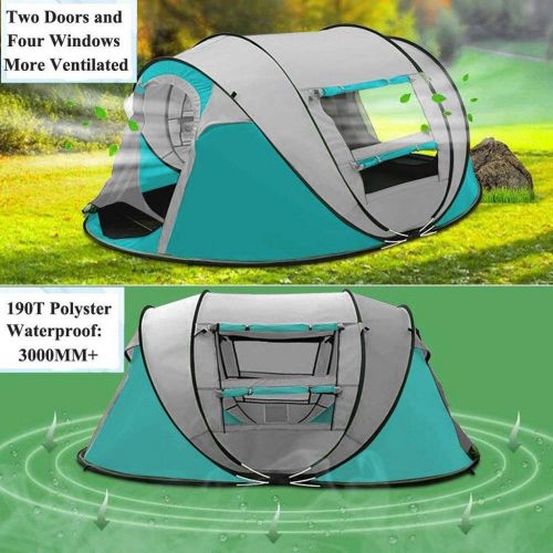  CGH Tents 3-4 Person/Man Instant Pop Up Easy Quick Setup, Ventilated [2 Door] [Mesh Window] Waterproof 4 Season Big Family Privacy Dome Tent Shelter for Backpacking Picnic Travel
