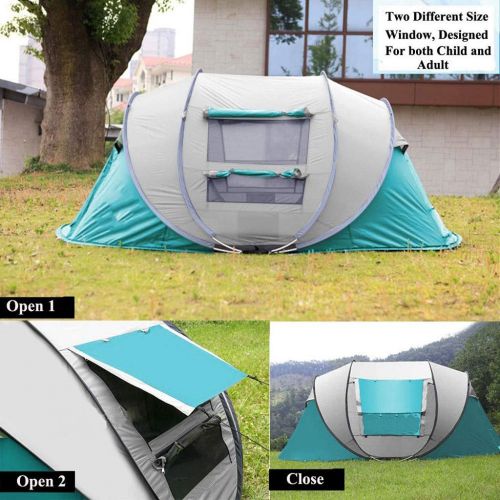  CGH Tents 3-4 Person/Man Instant Pop Up Easy Quick Setup, Ventilated [2 Door] [Mesh Window] Waterproof 4 Season Big Family Privacy Dome Tent Shelter for Backpacking Picnic Travel