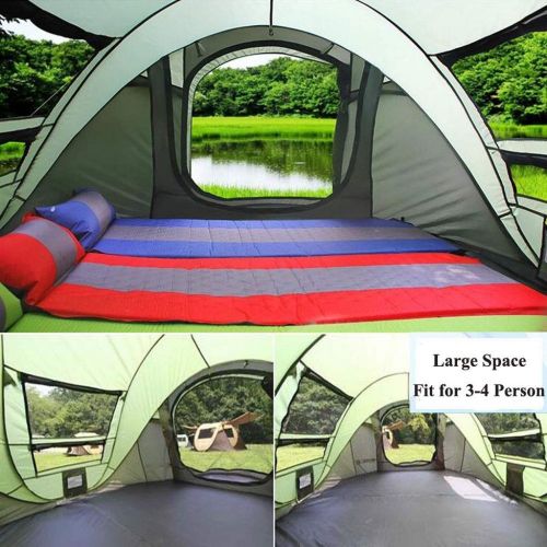  CGH Tents 3-4 Person/Man Instant Pop Up Easy Quick Setup, Ventilated [2 Door] [Mesh Window] Waterproof 4 Season Big Family Privacy Dome Tent Shelter for Backpacking Picnic Travel