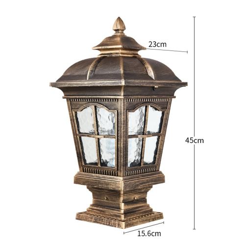  CGJDZMD Pillar Lamp European-Style Simplicity Waterproof Antirust Aluminum Column Lamp Outdoor LED Post Light Garage Pavilion Courtyard Courtyard Lighting (Color : Bronze)