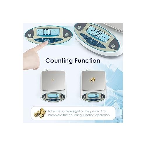  CGOLDENWALL Precision Lab Scale Digital Analytical Balance Laboratory Balance Jewelry Scale Scientific Scale 0.01g Accuracy 110V (5000g, 0.01g)