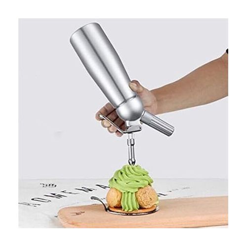  CGOLDENWALL Professional Whipped Cream Dispenser Cream Whipper Gourmet Culinary Whipped Cream Maker 3 Decorating Nozzles Cleaning Brush and Instruction Manual Included (Stainless Steel 1000ml/2 Pint)