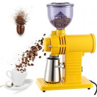 CGOLDENWALL Electric Coffee Grinder Coffee Mill Machine Automatic Burr Coffee Bean Grinder Coffee Bean Powder Grinding Machine 10 Levels Thickness Adjustable (Yellow)