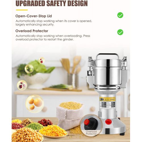  [아마존베스트]CGOLDENWALL 300g Electric Grain Grinder Mill Safety Upgraded Spice Herb Grinder Stainless Steel Pulverizer Super Fine Powder Machine For Dry Spice herbs grains coffee rice corn pep