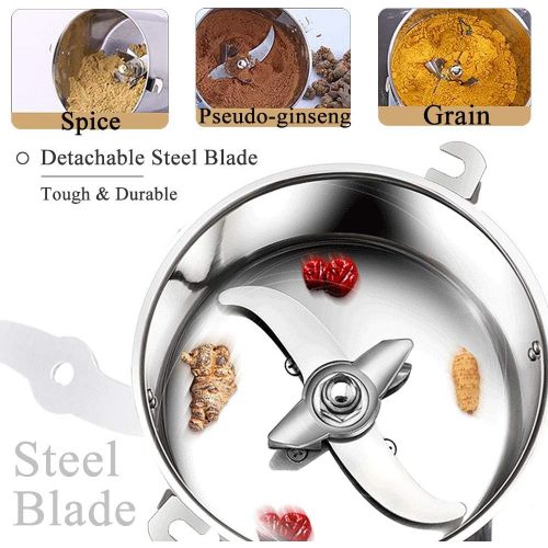  [아마존베스트]CGOLDENWALL 2000g Commercial Electric Stainless Steel Grain Grinder Mill Spice Herb Cereal Mill Grinder Flour Mill Pulverizer