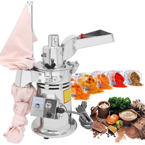  [아마존베스트]CGOLDENWALL DF-15 Commercial Grain Grinder Mill Industrial Automatic Continuous Hammer Feeding Herb Grinder Herb Mill Pulverizer Capacity 15kg/h Rotate Spend 20000r/min