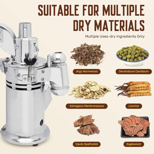  [아마존베스트]CGOLDENWALL DF-15 Commercial Grain Grinder Mill Industrial Automatic Continuous Hammer Feeding Herb Grinder Herb Mill Pulverizer Capacity 15kg/h Rotate Spend 20000r/min