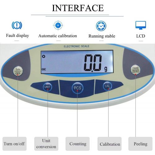  CGOLDENWALL High precision analytical electronic balance laboratory jewelry scalesprecision gold scalesClark scales kitchen precision weighing electronic scales 0.1g Pan size: 180 140mm (10kg,