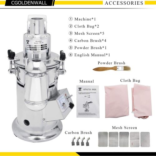  CGOLDENWALL Automatic Continuous Hammer Feeding Herb Grinder Herb Mill Pulverizer iOS Approved 15kgh 110V220V