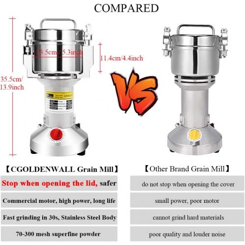  CGOLDENWALL 300g Electric Grain Mill Spice Herb Grinder Pulverizer super fine powder machine For Spice herbs grains coffee rice corn sesame soybean fish feed pepper medicine 110V