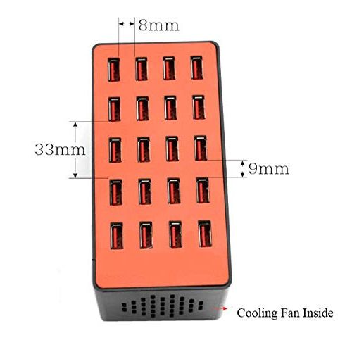  CGOLDENWALL Portable USB Smart Charger USB Output 5V High Power Fast Charging Station 20 Ports USB Hub Universal for Tablet Laptop Smartphone Camera