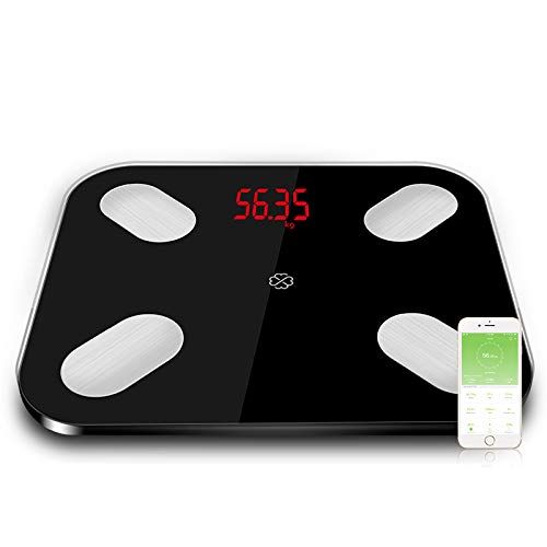  CGOLDENWALL Bluetooth Body Fat Scale Digital Bathroom Weight Scale Body Composition Analyzer with iOS and Android APP for Body Weight, Fat, Water, BMI, BMR, Muscle Mass (White)