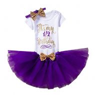 CH&Q Newborn Baby Its My 1st/2nd Birthday Party Cake Smash Shinny Sequin Bow Tie Tulle Tutu Girl Princess Dress Romper