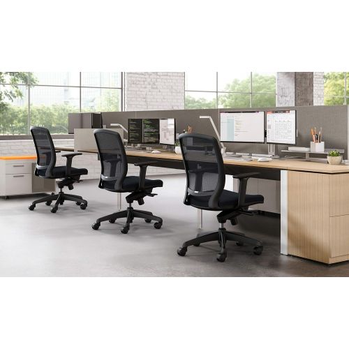  CHAIRLIN Chairlin Ergonomic Office Chair with Arms Mid Back Task Chair Conference Chair Black