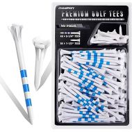 CHAMPKEY Premium 3 Prongs Plastic Golf Tees 50 Pack / 100 Pack | 85 Driver Tees with 15 Iron/Hybrid Tees Mixed Pack | Low Friction and Resistance Golf Plastic Tees