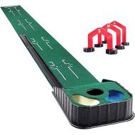 CHAMPKEY Premium Golf Putting Mat Come with Golf Putting Gates - True Roll Surface with Advanced Alignment Guides Golf Putting Green