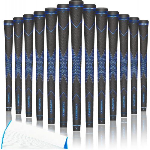  CHAMPKEY Traction-X Golf Grips 13 Pack High Traction and Feedback Rubber Golf Club Grips Choose Between 13 Grips with 15 Tapse and 13 Grips with All Kits