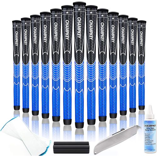  CHAMPKEY Comfortable Golf Grips Set of 13 - Choose Between 13 Grips with 15 Tapes and 13 Grips with All Repair Kits