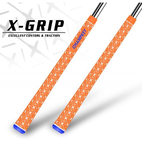  CHAMPKEY X Rubber Golf Grips 13 Pack All Weather Performance Golf Club Grips Choose Between 13 Grips with 15 Tapes and 13 Grips with All Repair Kits