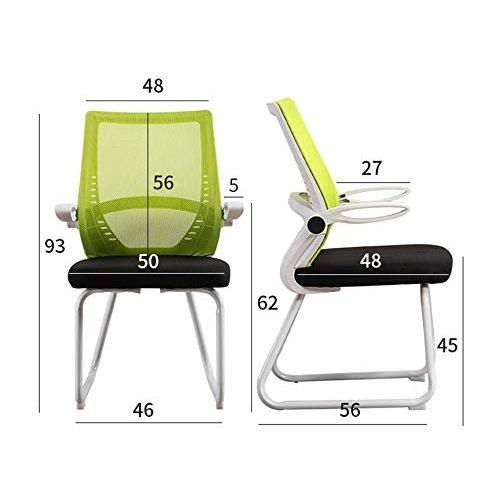  CHANG-Chairs Office Chair, Color Net Breathable Conference Chair Adjustable Armrest Comfortable Support Hand Waist Computer Chair (Color : Green)