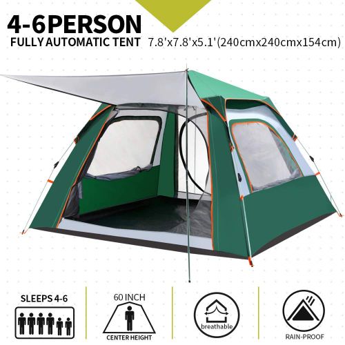  CHANODUG 2-4 Person Automatic Family Camping Tent 3-4 Season Big Space Pop up Backpacking Dome Beach Tent Waterproof 3000mm UV Protection Portable Lightweight Sun Shelter Mountaine