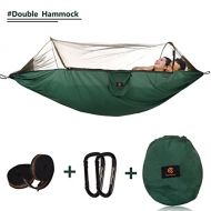 CHANTPOWER 3 in 1 Hammock with Mosquito Net and Sunscreen Cover, Outdoor Anti-Mosquito, Sunscreen Shelter for Hiking Backpacking Backyard -(L x W) 114x 57